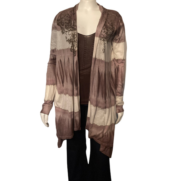 AllSaints Spitalfields brown tie dyed cardigan 10, boho, festival. western - Picture 2 of 8